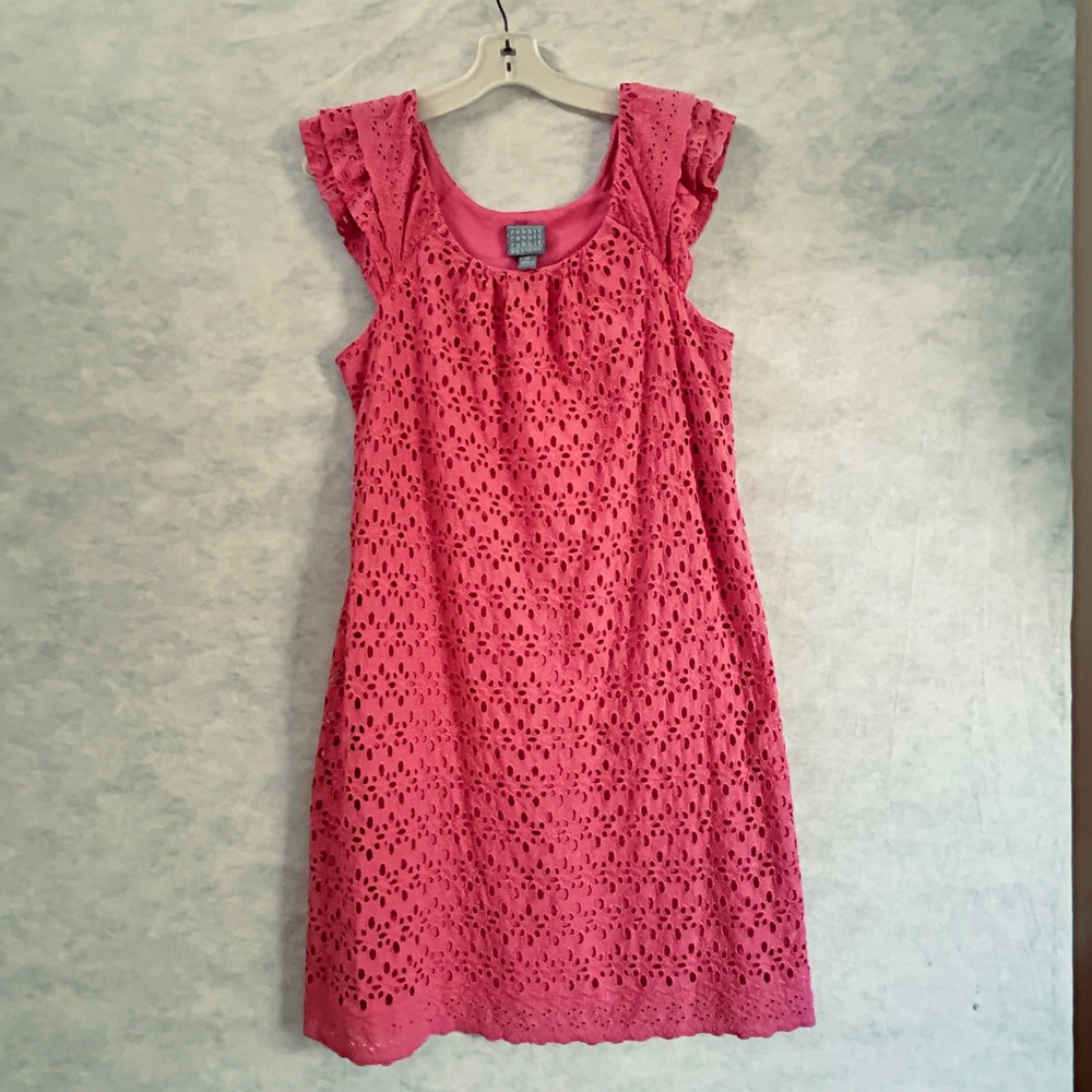 Rabbit Rabbit Rabbit Pink Eyelet Dress Sleeveless Party Cocktail‎ Casual Women